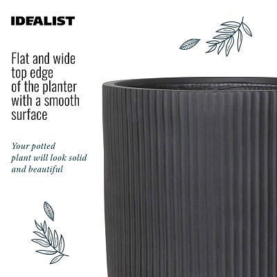 IDEALIST Lite Vertical Ribbed Cylinder Outdoor Planter