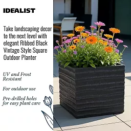 IDEALIST Lite Straw Ribbed Square Outdoor Planter
