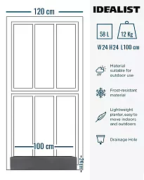 IDEALIST Lite Window Box Light Concrete Planter