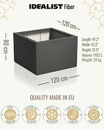 PURE Low Cube Outdoor Fiberglass Planter