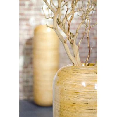 Vespucci Wicker Round Tall Polystone Indoor Planter