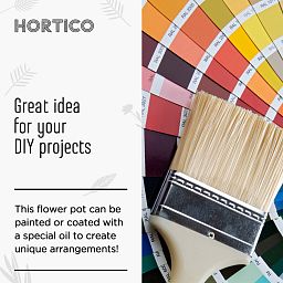 HORTICO CRAFT Wooden House Planter Round Indoor Plant Pot for House Plants with Waterproof Liner