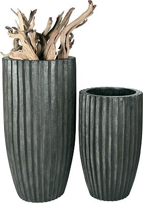 Sahara Round Tall Polystone Outdoor Planter