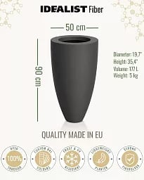 INTRO Tall Round Outdoor Fibreglass Planter