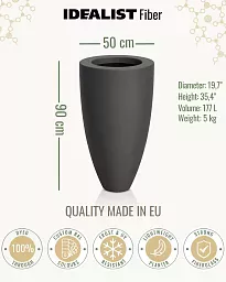 INTRO Tall Round Outdoor Fibreglass Planter