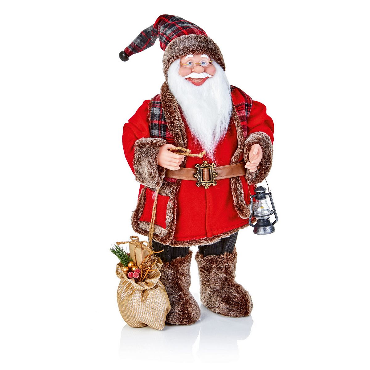 Christmas Woodland Santa Figurine with Glasses