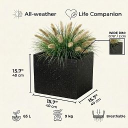 IDEALIST Lite Square Box Contemporary Marble Light Concrete Planter