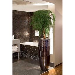 Glaze Round Tall Polystone Indoor Planter