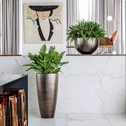 Metallic Partner Tall Indoor Planter