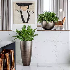 Metallic Partner Tall Indoor Planter