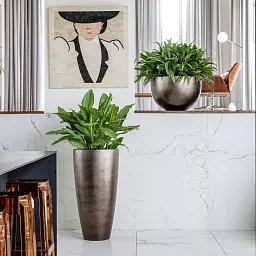 Metallic Partner Tall Indoor Planter