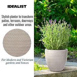 IDEALIST Lite Plaited Style Round Planter Outdoor Plant Pot