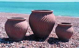 Shimmer Fiberglass Round Terracotta Planter Pot In/Out