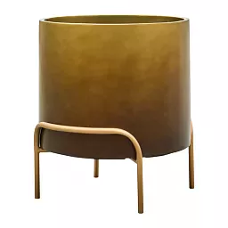 Gradient Cylinder Planter + Plant Stand | Polyresin Indoor Plant Pot