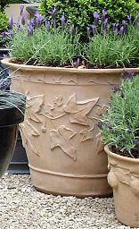 Ivy Fiberglass Round Terracotta Planter Pot In/Out