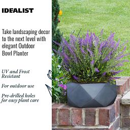 IDEALIST Lite Faceted Effect Bowl Planter Indoor Plant Pot