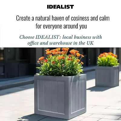 IDEALIST Regency Light Stone Square Garden Planter