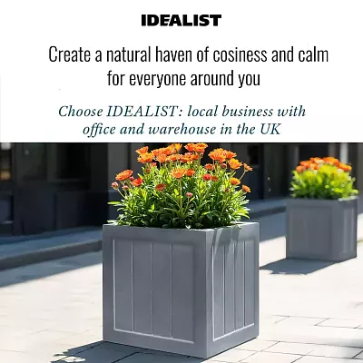 IDEALIST Regency Light Stone Square Garden Planter