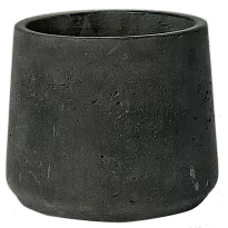 Patt (Dia) 13cm Planter | Washed Black Fibreclay Small Round Indoor an...