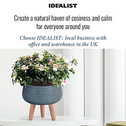 IDEALIST Lite Plaited Style Bowl Planter on Legs, Round Pot Plant Stand Indoor