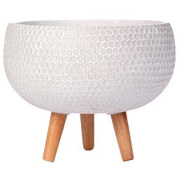 IDEALIST Lite Honeycomb Style Bowl Planter on Legs, Round Pot Plant Stand Indoor