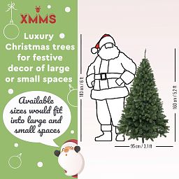 XMMS Birmingham Artificial Christmas Tree with Tree Skirt & Cotton Gloves Mixed Pine and Fir Green N