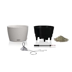 LECHUZA NIDO Cottage Round Poly Resin Outdoor Self-watering Planter
