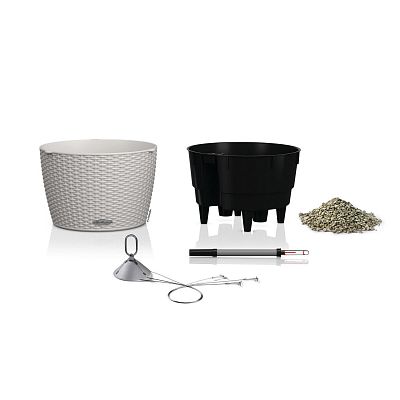 LECHUZA NIDO Cottage Round Poly Resin Outdoor Self-watering Planter