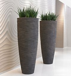 Composits Polystone Partner Seaside Round Tall Indoor Planter Pot