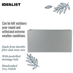 IDEALIST Lite Contemporary Light Concrete Trough Planter Set