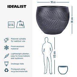 IDEALIST Lite Leaf Embossed Ball Planter