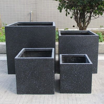 IDEALIST Lite Square Box Contemporary Marble Light Concrete Planter