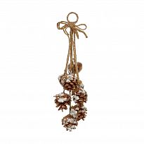 Christmas Tree Decor Home Hanging Snowy Pine Cone Cluster Hanger with ...