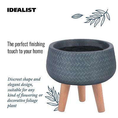 IDEALIST Lite Plaited Style Bowl Planter on Legs, Round Pot Plant Stand Indoor IDEALIST Lite Plaited Style Bowl Planter on Legs, Round Pot Plant Stand Indoor
