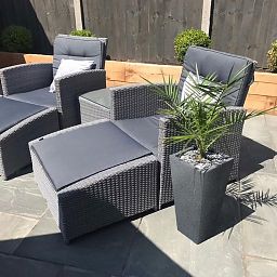 IDEALIST Lite Textured Concrete Effect Tall Tapered Outdoor Planter