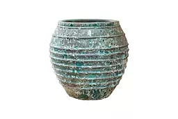 Lava Ceramic Large Ribbed Planter | Indoor and Outdoor Plant Pot
