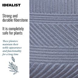 IDEALIST Lite Striped Tray Round Planter on Legs, Round Pot Plant Stand Indoor