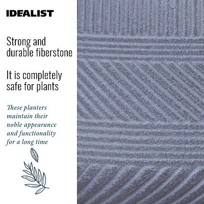 IDEALIST Lite Striped Tray Round Planter on Legs, Round Pot Plant Stand Indoor