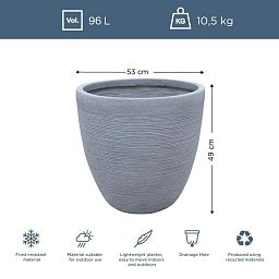 IDEALIST Lite Ribbed Light Concrete Egg Planter