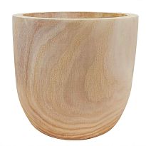 HORTICO RADIAL Brown Wooden House Planter Round Indoor Plant Pot for H...