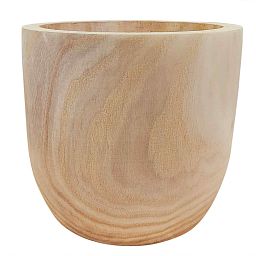 HORTICO RADIAL Wooden House Planter Round Indoor Plant Pot for House Plants with Waterproof Liner