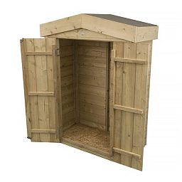 Installed Outdoor Pressure Treated Wooden Shiplap Pent Garden Store by Forest Garden
