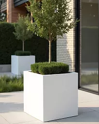IDEALIST Lite Square Box Contemporary Light Concrete Planter