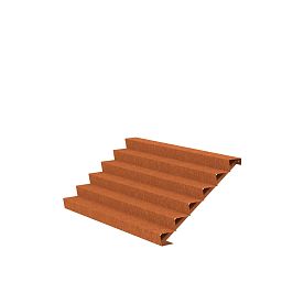 6 Steps Corten Steel Stair