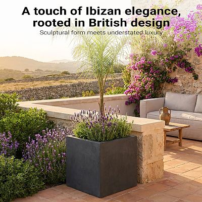 IDEALIST Lite Square Box Contemporary Light Concrete Planter