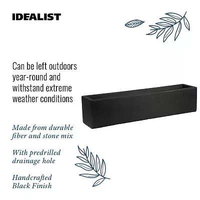 IDEALIST Lite Window Box Light Concrete Planter