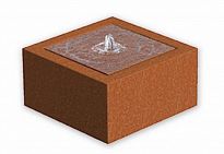 CorTen Square Fountain Watertable Outdoor Rusty W80 H40 L80 cm