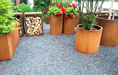 Andes High Cube Corten Steel Outdoor Planter