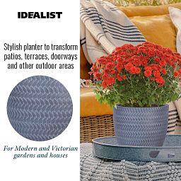 IDEALIST Lite Plaited Style Round Planter Outdoor Plant Pot