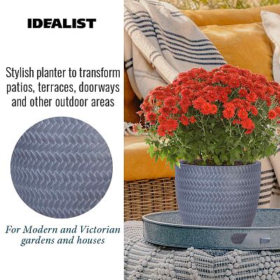 IDEALIST Lite Plaited Style Round Planter Outdoor Plant Pot